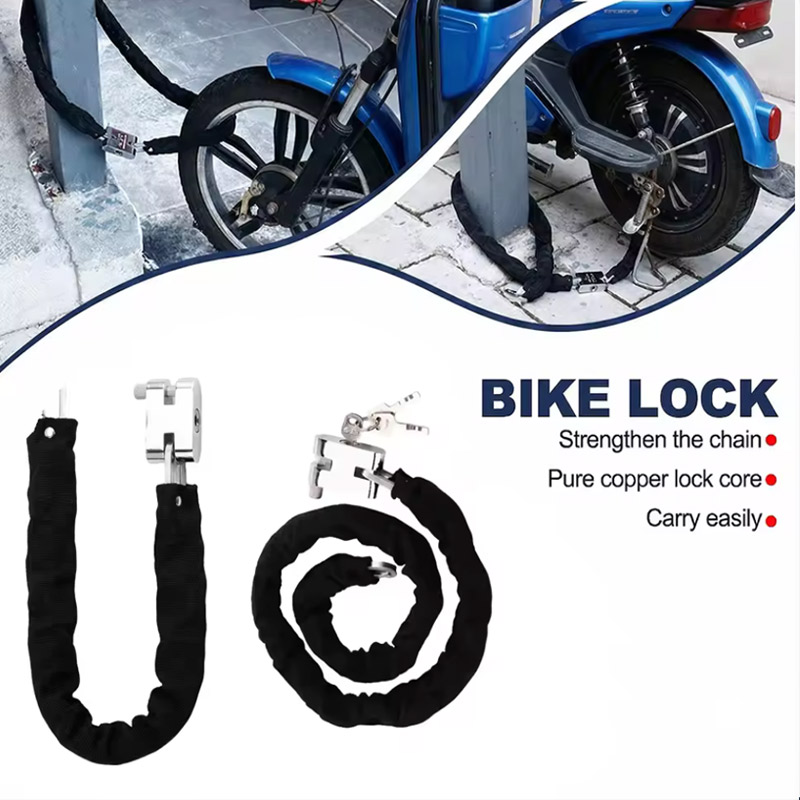 Bike Chain - 1,2M 2M 3M Motorrad-Fahrradschloss Hochleistungs-Kettenschloss Robustes